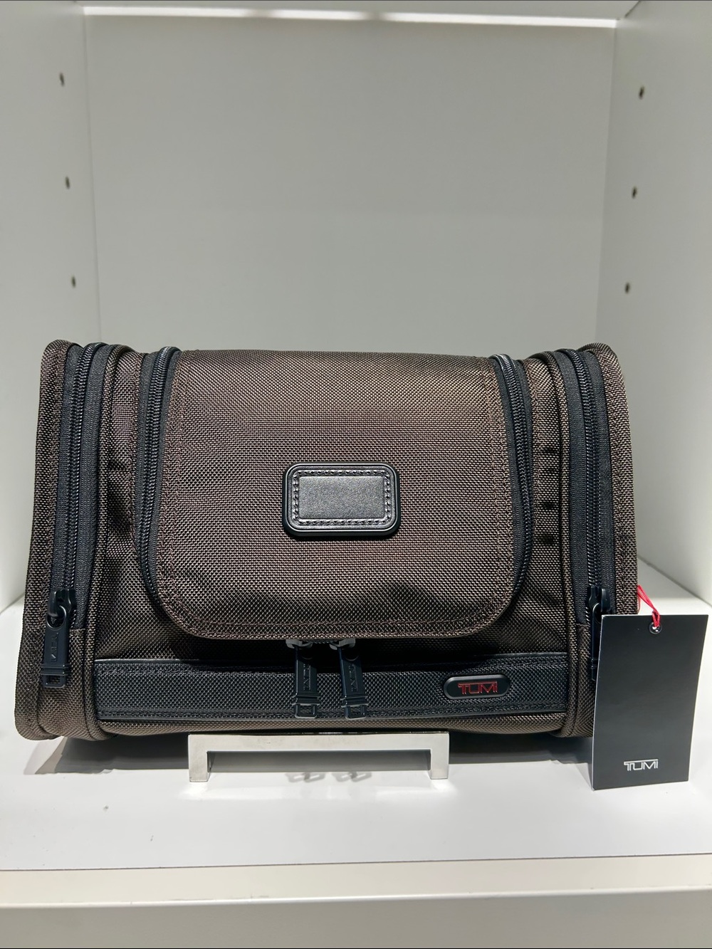 Tumi Brown Men's hanging Toiletry Bag with Black Trim